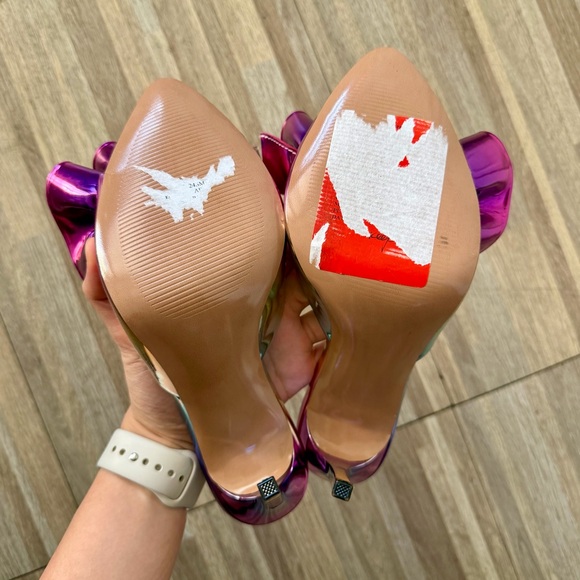 Steve Madden AFFINITY metallic pointed toe stiletto mule heels, women’s size 6 - Picture 8 of 8